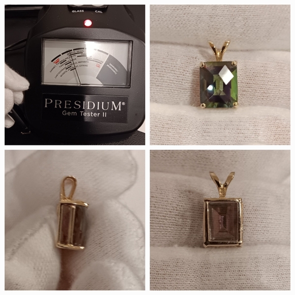 14k Gold Pendant for necklaces Mystic Quartz Solid real 14kt - Picture 3 of 5